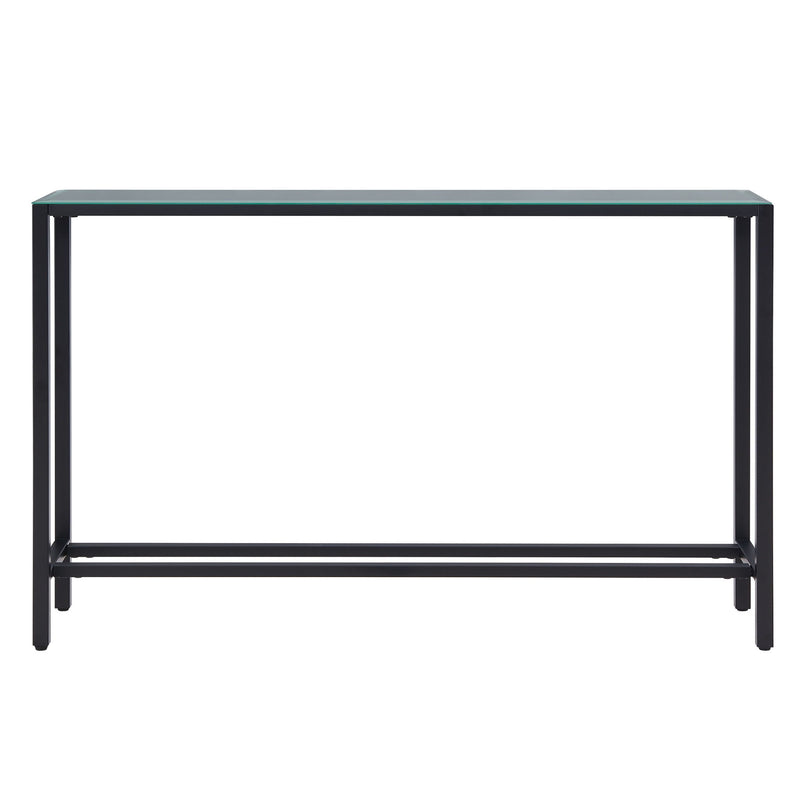 56" Mirrored Glass Console Table - Black