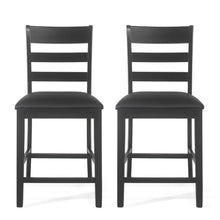 Load image into Gallery viewer, Farmhouse Upholstered Wood Counter Stools
