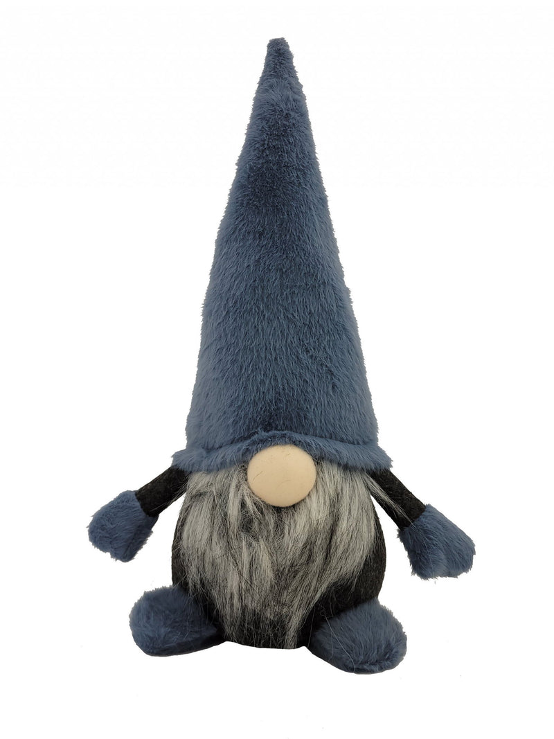 Fabric Standing Gnome Sculpture - Slate / Blue