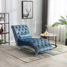 Load image into Gallery viewer, Velvet Chaise Lounge Indoor, Button Tufted Upholstered Chaise Lounge Chair With Pillow
