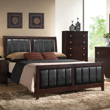 Load image into Gallery viewer, California King Upholstered Panel Bed With Headboard And Footboard - Cappuccino
