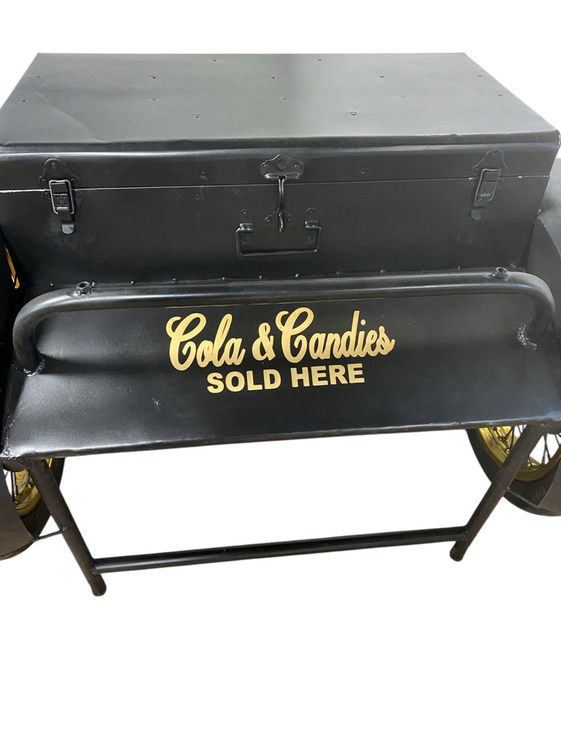Old Time Delivery Box Table With Storage - Black