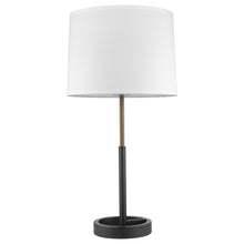Load image into Gallery viewer, Metal Table Lamp With White Empire Shade - Black And Gold
