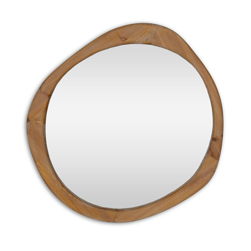 32" Abstract Framed Accent Mirror - Brown