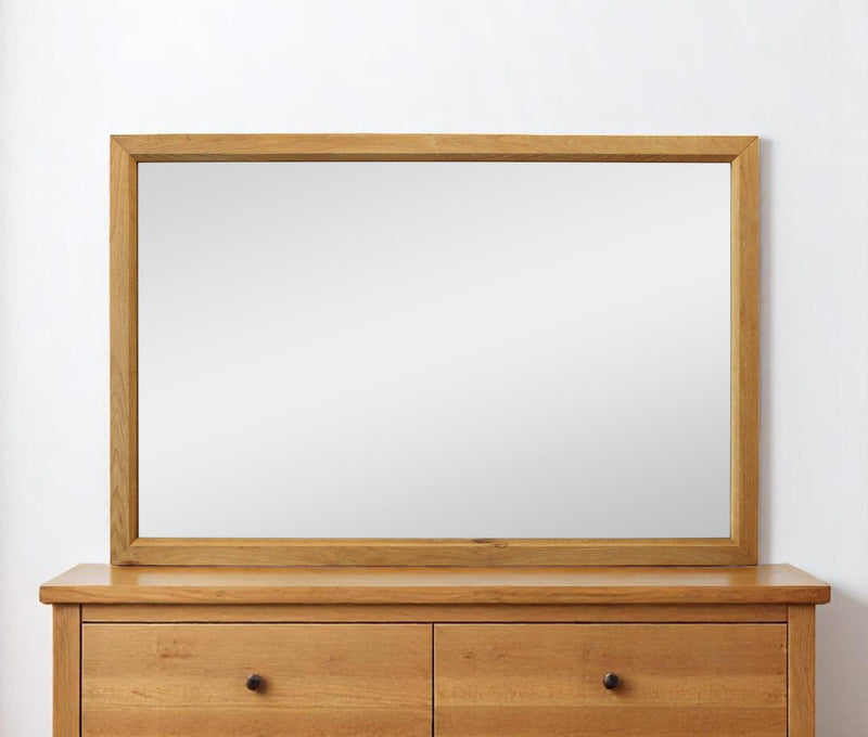 40" Solid Framed Mounted Accent Mirror - Natural