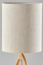 Load image into Gallery viewer, Solid Wood Round Table Lamp With Beige Drum Shade - Natural
