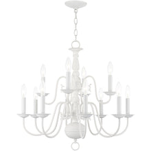 Load image into Gallery viewer, Twelve Light Dimmable Chandelier With Shades - White
