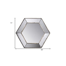 Load image into Gallery viewer, 18" Hexagon Wall Mounted Vintage Style Glass Frame Accent Mirror - Pearl Silver
