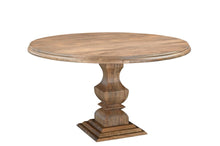 Load image into Gallery viewer, 54" Solid Wood Pedestal Base Round Top Dining Room Table - Brown
