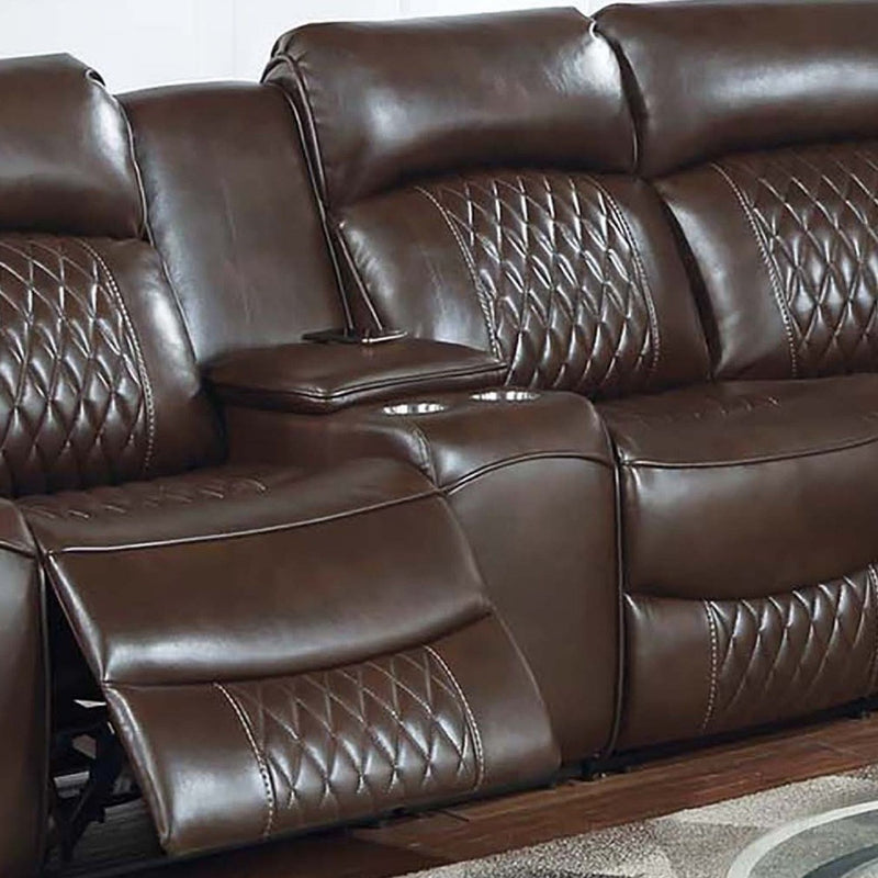 Power Motion Reclining Sectional Set With Console