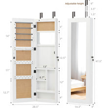 Load image into Gallery viewer, Jewelry Armoire Organizer With Full Length Mirror, Wall Mounted Lockable Cabinet With LED Light
