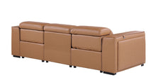 Load image into Gallery viewer, Top Grain Leather Reclining Metal USB Sofa (720387) - Chestnut

