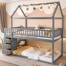 Load image into Gallery viewer, Bunk Bed With Shelves And Drawers, Storage Focused Design
