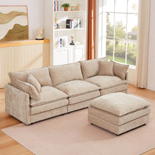 Load image into Gallery viewer, Modular L-Shaped Sectional Sofa With Movable Ottoman

