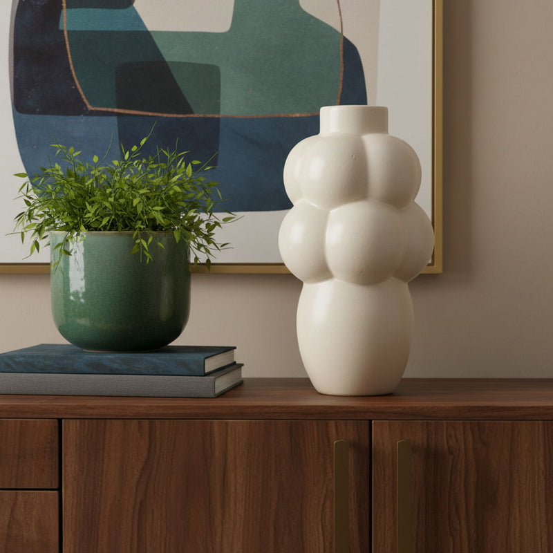 Modern Abstract Bubbles Table Vase - Cream