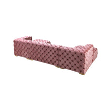 Load image into Gallery viewer, Tufted Velvet Modular U Shaped Sofa Chaise Sectional With Toss Pillows - Pink
