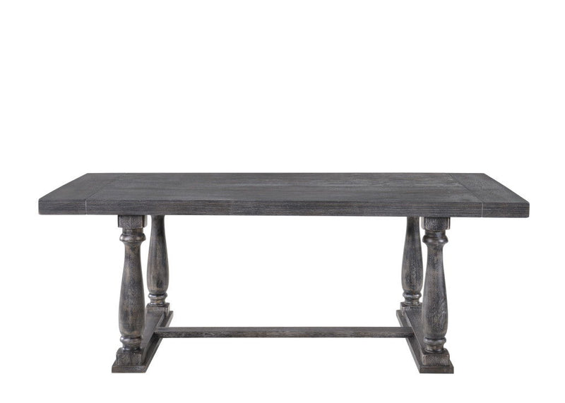 Wood Trestle Base Dining Table - Gray