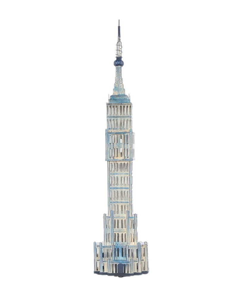 Empire State Buildingmodel Saving Box - Blue / Silver