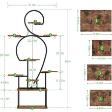 Load image into Gallery viewer, Plant Stand Indoor With Grow Light, 9 Tiered 63" Tall Indoor Plant Shelves For Multiple Plants - Walnut / Black
