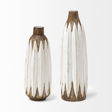 Load image into Gallery viewer, Abstract Cylinder Table Vase (397516) - Brown / White
