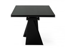 Load image into Gallery viewer, Ceramic Metal Self-Storing Leaf Pedestal Base Extendable Dining Table - Black
