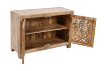 Load image into Gallery viewer, 30" Solid Wood Textured Door Accent Cabinet With Two Doors - Natural

