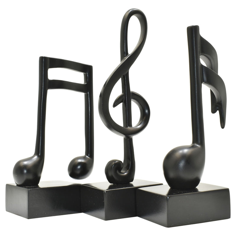Music Tabletop Sculpture (Set of 3) - Black