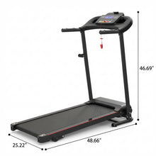 Load image into Gallery viewer, Foldable Electric Treadmill With 2.5Hp Motor, 12Km / H Speed, 3 Incline Levelstooth Music, Heart Rate Sensor, Spacious Running Belt For Indoor - Black
