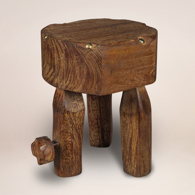 18" Solid Wood Round End Table - Brown