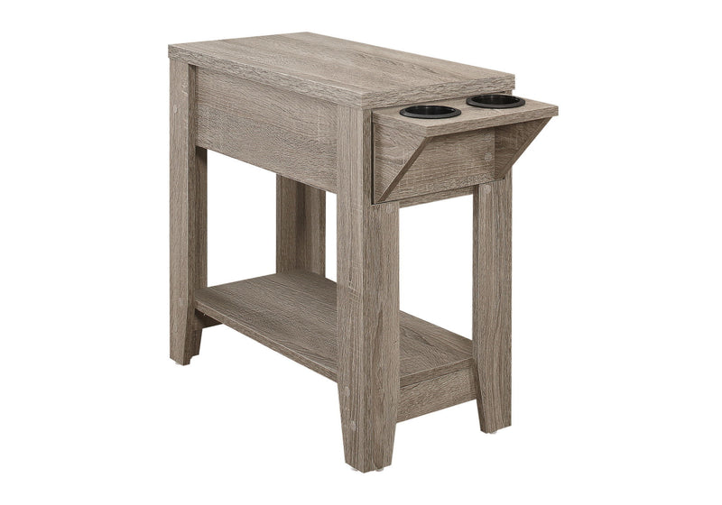 Wood End Table With Shelf - Taupe