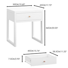 Load image into Gallery viewer, Nightstand With Drawer, Minimalist Bedside Table, Compact End Table For Bedroom - White
