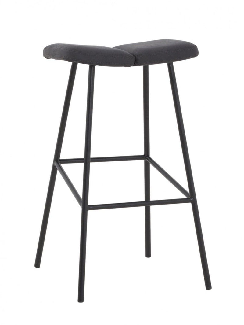 30" Steel Backless Bar Height Bar Chair - Gray And Black