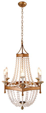 Load image into Gallery viewer, Candle Style Six Light Metal Frosted Glass Chandelier - Gold / White
