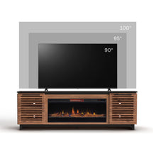 Load image into Gallery viewer, Fireplace TV Stand Console For TVs Up To 100" - Black / Bourbon
