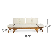 Load image into Gallery viewer, Outdoor Acacia Wood Expandable Daybed With Cushions
