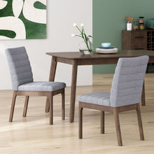 Load image into Gallery viewer, Mid Century Modern Dining Chair (Set of 2) With Channel Stitching - Dark Gray
