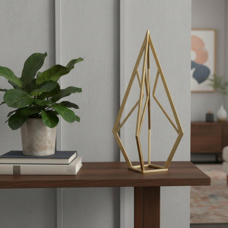 Open Geometric Tabletop Sculpture (635383) - Gold