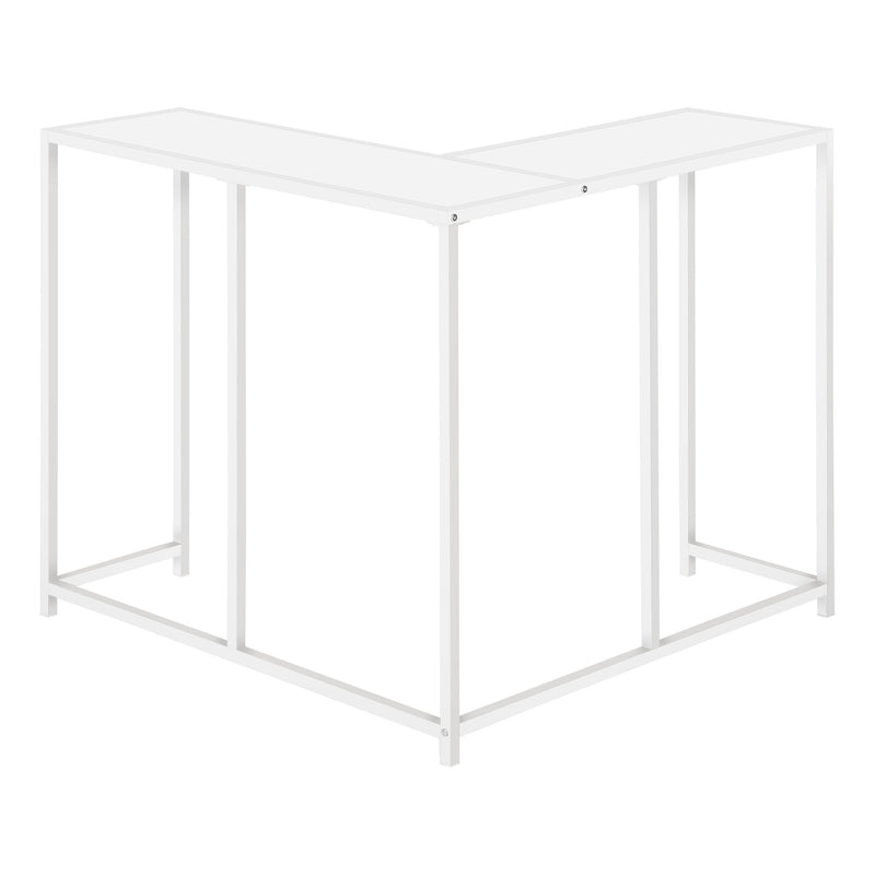 Laminate And Iron Frame End Table - White