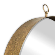 Load image into Gallery viewer, 28" Round Iron Framed Accent Mirror - Gold
