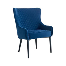 Load image into Gallery viewer, 28" Tufted Velvet Wingback Chair - Blue / Black
