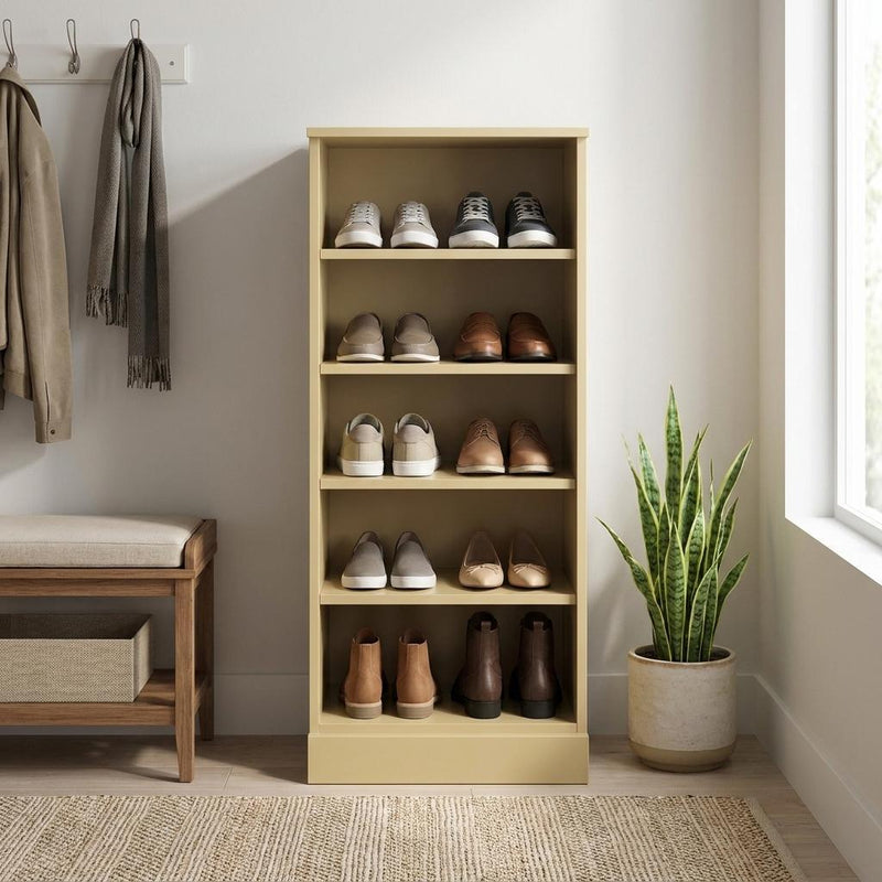 Ten Pair Solid Woodshoe Storage Cabinet (752046) - Yellow