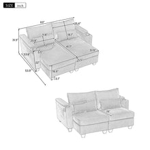Load image into Gallery viewer, Convertible Chaise Lounge Sofa Chair With USB Ports, Cup Holders, Phone Holder And Storage
