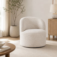 Load image into Gallery viewer, Upholstered Barrel Accent Chair For Living Room - White
