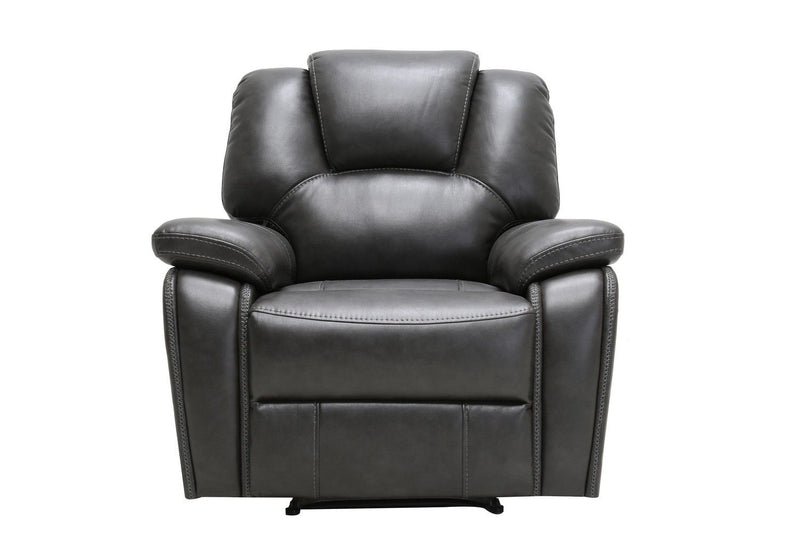 Leather Match Manual Gliding Recliner (329706) - Gray