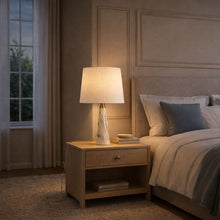 Load image into Gallery viewer, Enclave - Hydro Table Lamp With On / Off Switch Base Shade - Gold / White / White Marble
