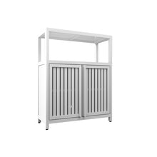 Load image into Gallery viewer, Bamboo Large Capacity Storage Cabinet With Shelves For Bathroom And Living Room - White
