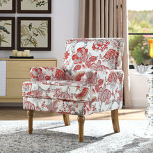 Load image into Gallery viewer, Floral Accent Armchair With Nailhead Trim
