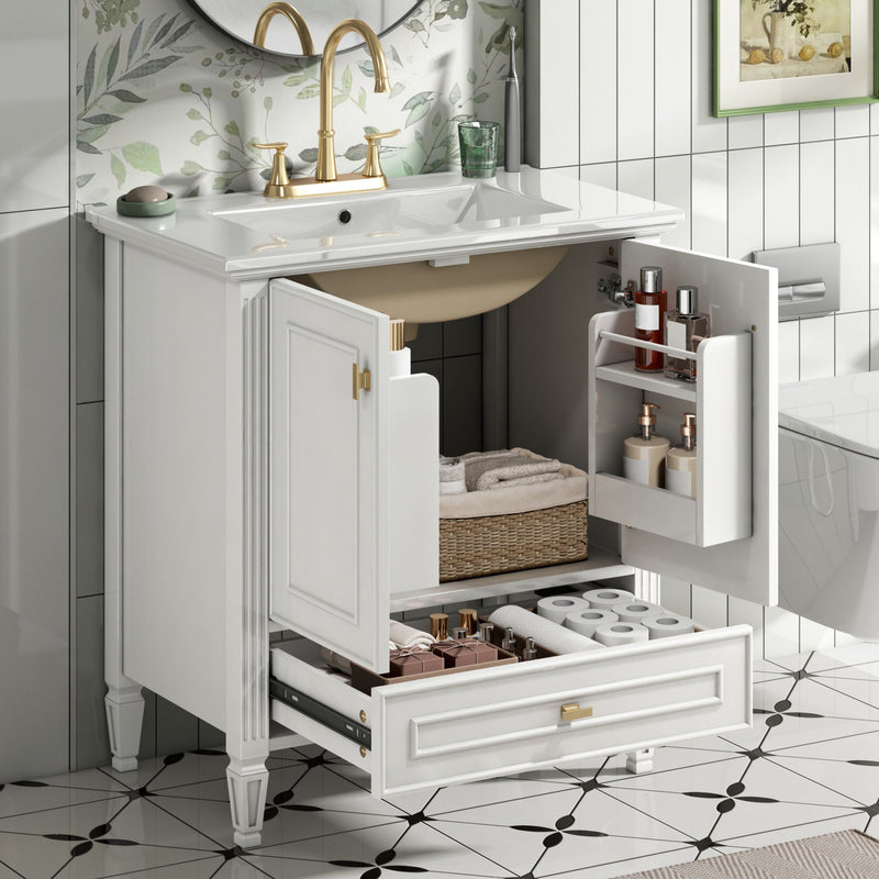 Freestanding Vanity With 1 Drawer & 2 Soft Close Doors With Door Mounted Storage