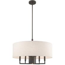 Load image into Gallery viewer, 25" Six Light Dimmable Chandelier With Shades - Bronze
