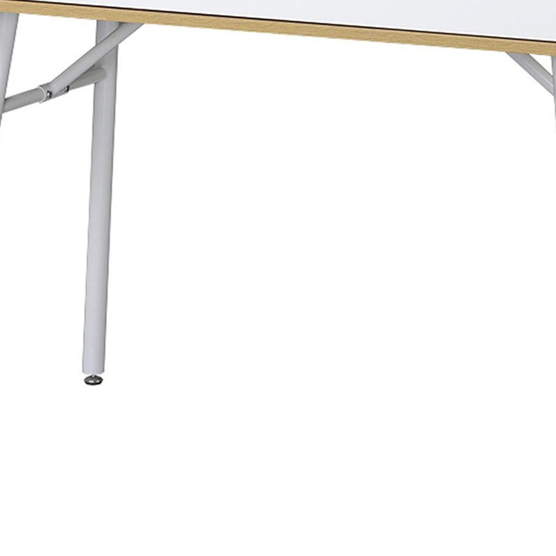 Stainless Writing Desk - Oak / White